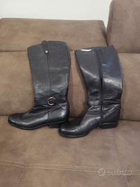 Stivali in vera pelle nera  n.40 Made in Italy 