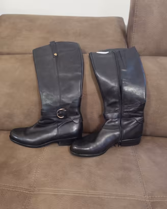 Stivali in vera pelle nera  n.40 Made in Italy 