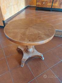 Tavolo in massello di olmo, intarsi di palissandro