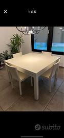 tavolo quadrato 120x120 cm e 4 sedie 