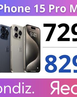 iPhone 15 Pro Max Ritiro usato Garanzia 2 Anni