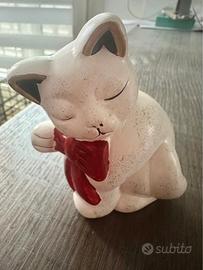 🐱 gatto soprammobile in ceramica bianca
