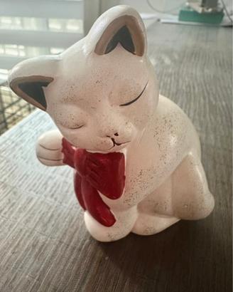🐱 gatto soprammobile in ceramica bianca