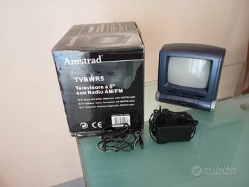 TV portatile anni 90 amstrad b/n RCA radio funzio