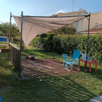 Gazebo struttura in metallo grigio 