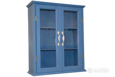 vetrina pensile e d'appoggio in legno arte povera