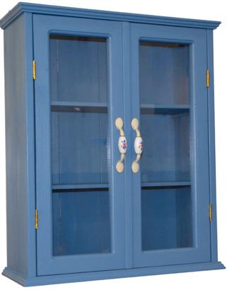 vetrina pensile e d'appoggio in legno arte povera