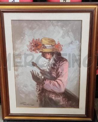 QUADRO PIETRO PANTINO SCENA PARIGINA PROFILO DONNA