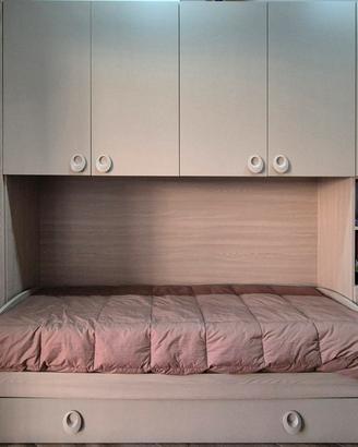 Cameretta bambini con secondo letto a cassetto 