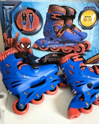 Pattini in linea Spider-Man regolabili 30-33