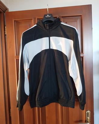 felpa tuta Adidas vintage nera/argento