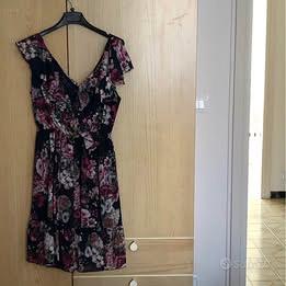 Vestito donna NUOVO blu fantasia fiori
