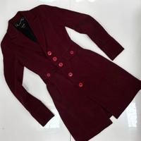 Miss Sixty burgundy vintage coat women Y2K