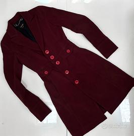 Miss Sixty burgundy vintage coat women Y2K
