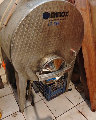 Contenitore inox Minox 320 litri per vino/olio