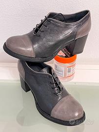 SCARPE ALLACCIATE BICOLORE IN PELLE