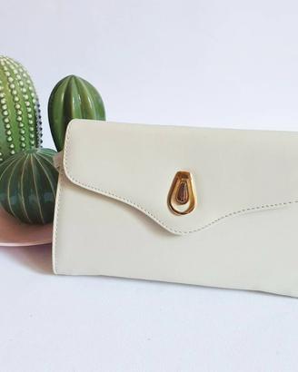 Borsa vintage pochette tracolla in pelle sintetica