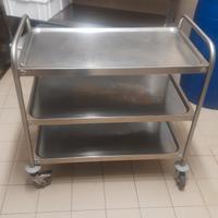 carrello di servizio inox 3 ripiani