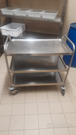 carrello di servizio inox 3 ripiani