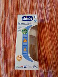Biberon Chicco Benessere Vetro 150ml 0m+ Nuovo 