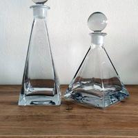 Caraffe piramidali vetro molato fondo a diamante