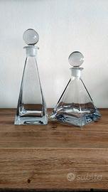 Caraffe piramidali vetro molato fondo a diamante