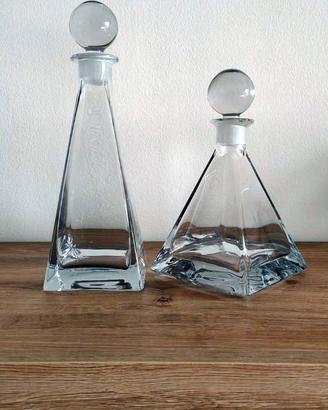 Caraffe piramidali vetro molato fondo a diamante
