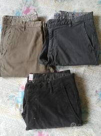 pantalone Berna made in Italy verde / beige Tg 46 