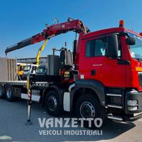 Man tgs 35.360 4 assi pianale / carrellone con gru