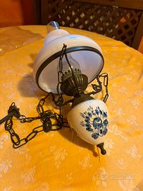 Lampadario vetro e ceramica