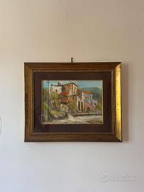Dipinto Olio Su Tela P Coppola Paesaggio Casolari 