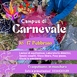 Campus Carnevale a contatto con i cavalli