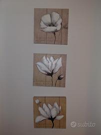 tris quadro fiori