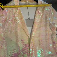 Giacca con pailettes bianche olografiche