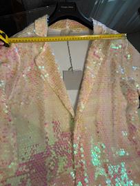 Giacca con pailettes bianche olografiche