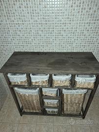 Mobile Bagno Arte Povera - con Ceste biancheria 