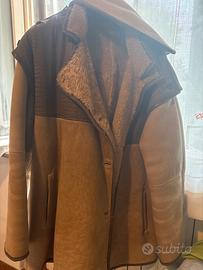 montone uomo vero agnello GIMOI vintage 3/4 beige