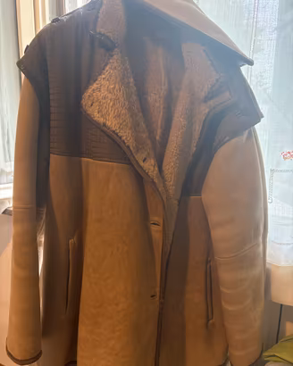 montone uomo vero agnello GIMOI vintage 3/4 beige