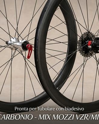 Coppia Ruote Carbonio per Tubolare - Profilo 38/40