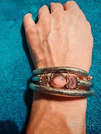Bracciale donna multigiro stile snake morbido con 