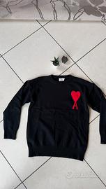 maglione ami paris nero e rosso