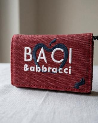 Portafoglio in tessuto Baci & Abbracci rosso