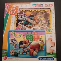2 puzzle cartone animato 44 gatti