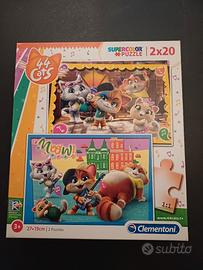 2 puzzle cartone animato 44 gatti