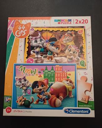 2 puzzle cartone animato 44 gatti