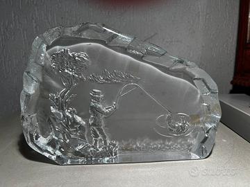 Scultura Cristallo Nymbro Sweden pescatore