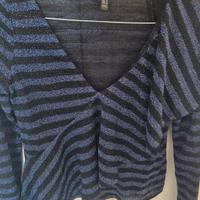 Maglietta con volant e fili lamè taglia S