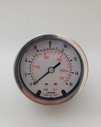 MANOMETRO CEWAL D.63 INOX 0-16BAR ¼” POSTERIORE