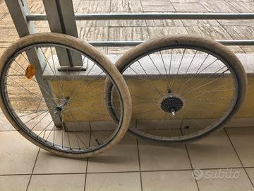 coppia ruote per bici elops btwin