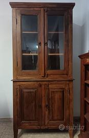 Vetrina legno massello shisham indiano artigianale